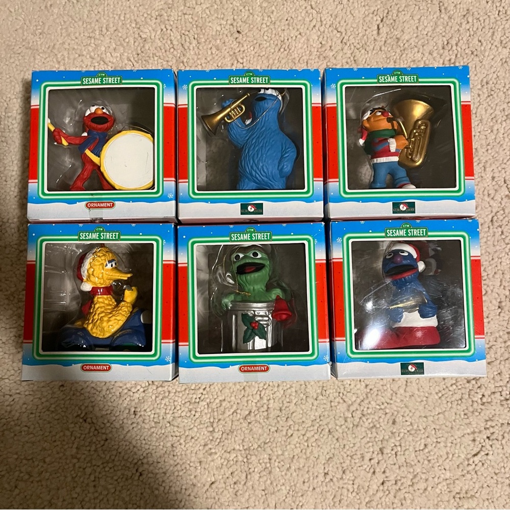 Vintage 1998 Jim Henson/Kurt Adler Sesame Street Musical Ornament‎ Set of 6